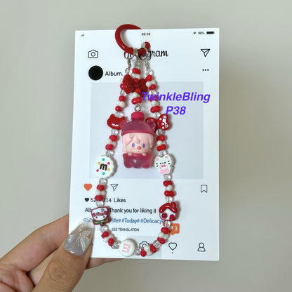 (Pop Charm 2)Handmade DIY Pop Phone Charm - Labubu Phone Charm Molly Skullpanda Sweetbean Phone Charm