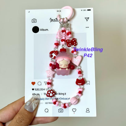 (Pop Charm 2)Handmade DIY Pop Phone Charm - Labubu Phone Charm Molly Skullpanda Sweetbean Phone Charm