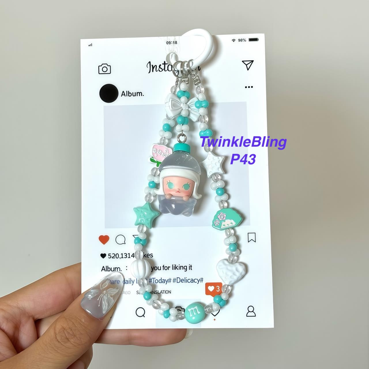 (Pop Charm 2)Handmade DIY Pop Phone Charm - Labubu Phone Charm Molly Skullpanda Sweetbean Phone Charm