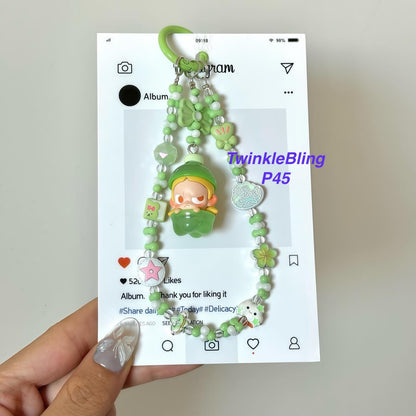 (Pop Charm 2)Handmade DIY Pop Phone Charm - Labubu Phone Charm Molly Skullpanda Sweetbean Phone Charm