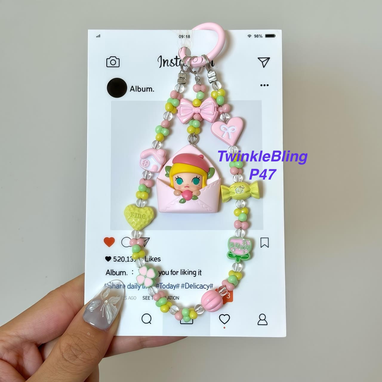 (Pop Charm 2)Handmade DIY Pop Phone Charm - Labubu Phone Charm Molly Skullpanda Sweetbean Phone Charm