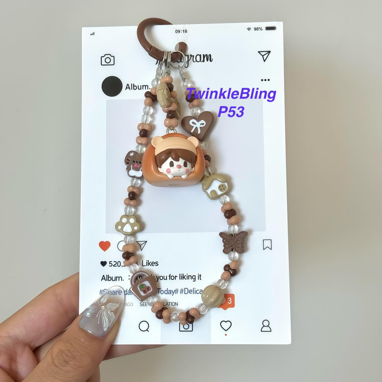 (Pop Charm 2)Handmade DIY Pop Phone Charm - Labubu Phone Charm Molly Skullpanda Sweetbean Phone Charm