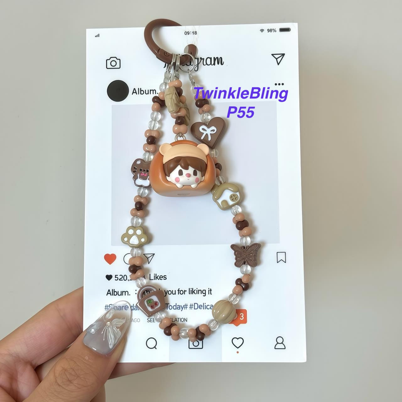 (Pop Charm 2)Handmade DIY Pop Phone Charm - Labubu Phone Charm Molly Skullpanda Sweetbean Phone Charm