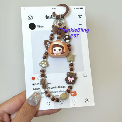 (Pop Charm 2)Handmade DIY Pop Phone Charm - Labubu Phone Charm Molly Skullpanda Sweetbean Phone Charm