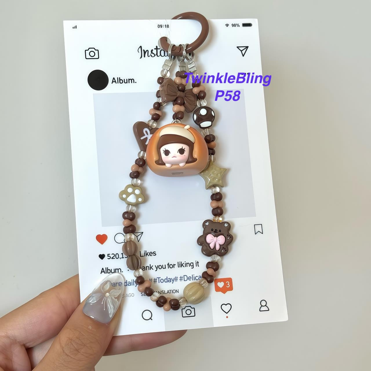 (Pop Charm 2)Handmade DIY Pop Phone Charm - Labubu Phone Charm Molly Skullpanda Sweetbean Phone Charm