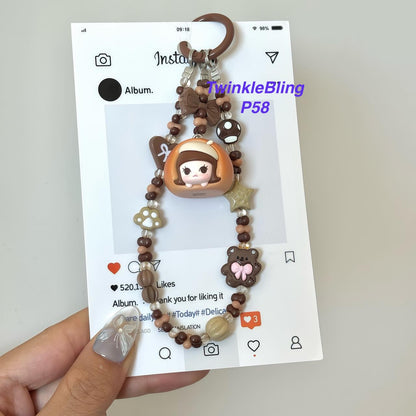 (Pop Charm 2)Handmade DIY Pop Phone Charm - Labubu Phone Charm Molly Skullpanda Sweetbean Phone Charm