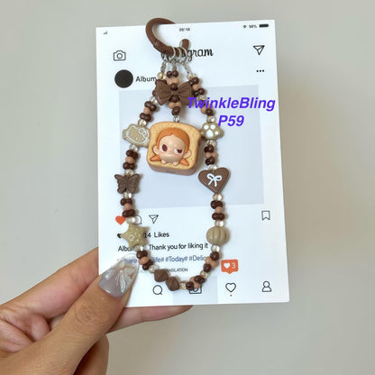 (Pop Charm 2)Handmade DIY Pop Phone Charm - Labubu Phone Charm Molly Skullpanda Sweetbean Phone Charm