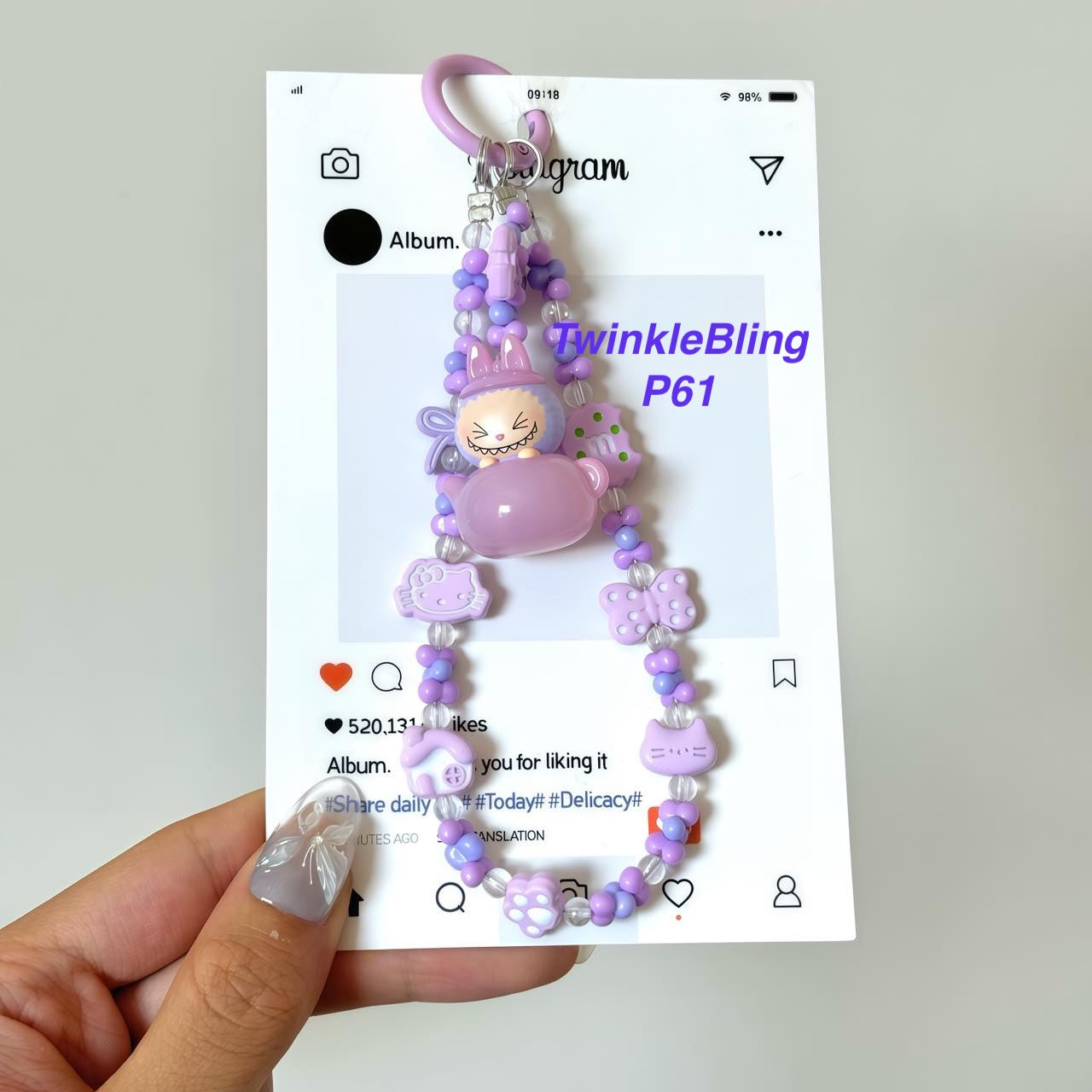 (Pop Charm 2)Handmade DIY Pop Phone Charm - Labubu Phone Charm Molly Skullpanda Sweetbean Phone Charm