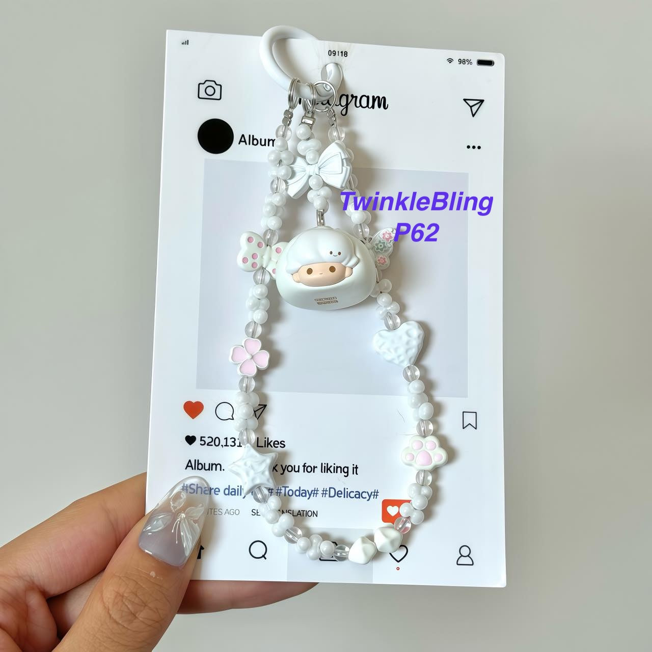 (Pop Charm 2)Handmade DIY Pop Phone Charm - Labubu Phone Charm Molly Skullpanda Sweetbean Phone Charm