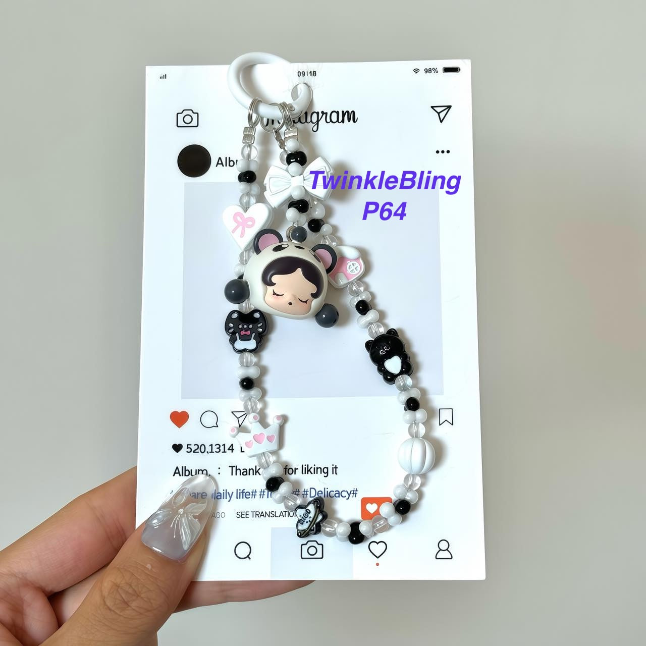 (Pop Charm 2)Handmade DIY Pop Phone Charm - Labubu Phone Charm Molly Skullpanda Sweetbean Phone Charm