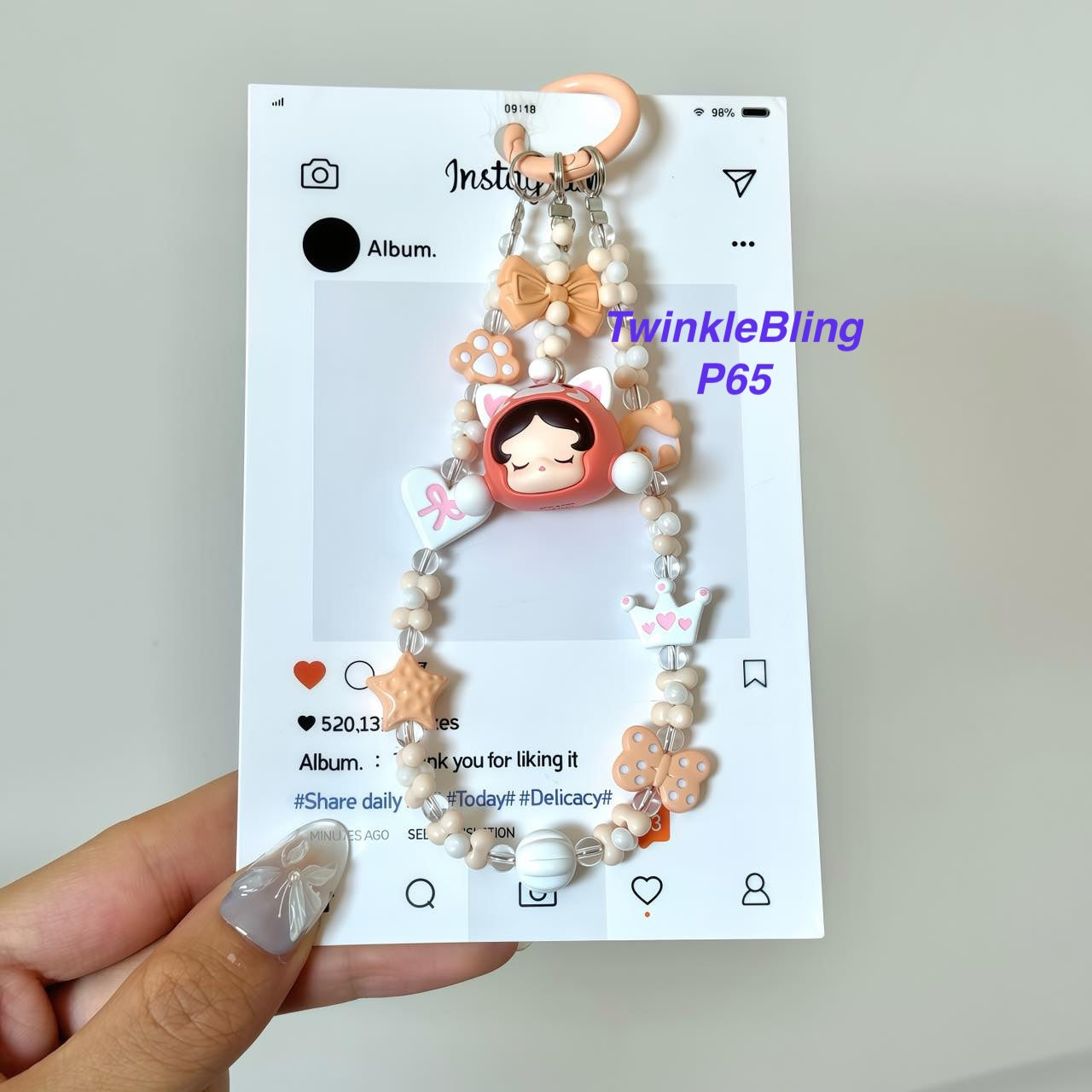 (Pop Charm 2)Handmade DIY Pop Phone Charm - Labubu Phone Charm Molly Skullpanda Sweetbean Phone Charm