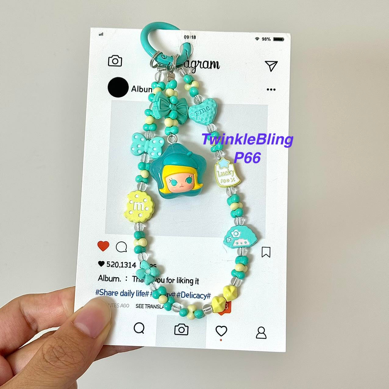 (Pop Charm 2)Handmade DIY Pop Phone Charm - Labubu Phone Charm Molly Skullpanda Sweetbean Phone Charm