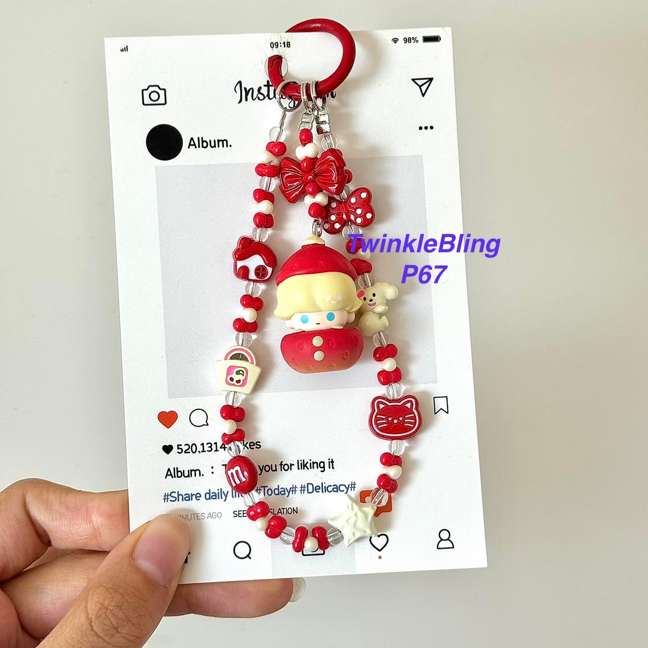 (Pop Charm 2)Handmade DIY Pop Phone Charm - Labubu Phone Charm Molly Skullpanda Sweetbean Phone Charm