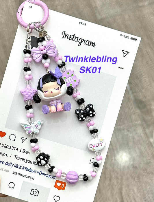(POP Charm) Handmade DIY Pop Phone Charm - Crybaby Labubu Phone Charm Molly Skullpanda Sweetbean Phone Charm