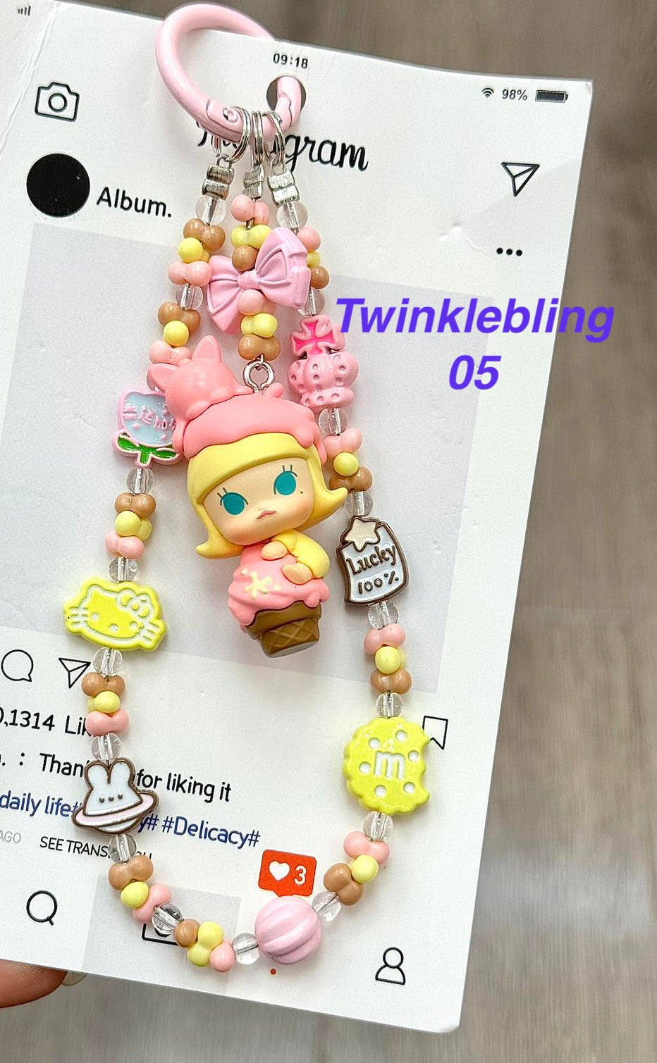 (POP Charm) Handmade DIY Pop Phone Charm - Crybaby Labubu Phone Charm Molly Skullpanda Sweetbean Phone Charm