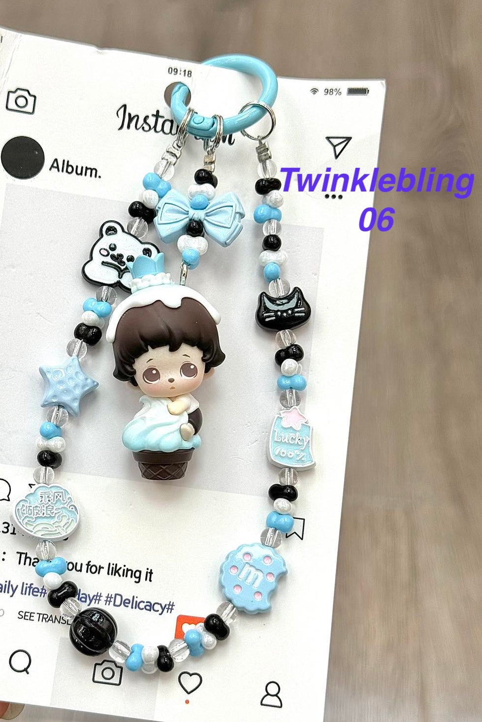 (POP Charm) Handmade DIY Pop Phone Charm - Crybaby Labubu Phone Charm Molly Skullpanda Sweetbean Phone Charm