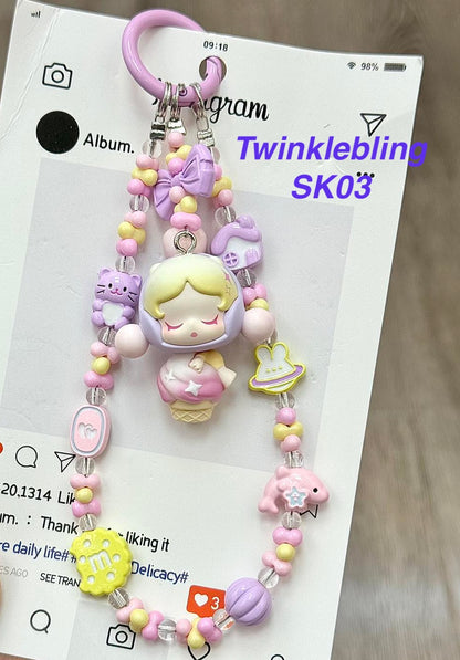 (POP Charm) Handmade DIY Pop Phone Charm - Crybaby Labubu Phone Charm Molly Skullpanda Sweetbean Phone Charm