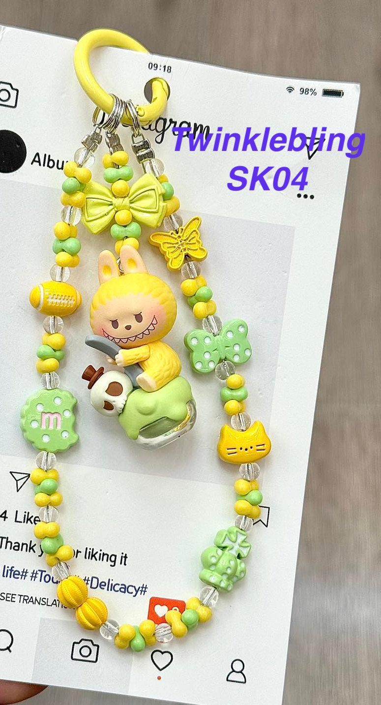 (POP Charm) Handmade DIY Pop Phone Charm - Crybaby Labubu Phone Charm Molly Skullpanda Sweetbean Phone Charm