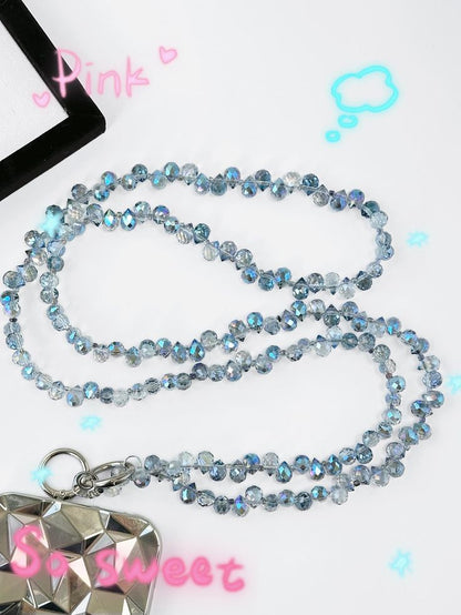 Sparkling Crystal Water Drop Phone Lanyard | 47.2in Crossbody Charm, Phone Strap,blue Ocean Color, Fashion Bag/phone Accessory, Bag Charm