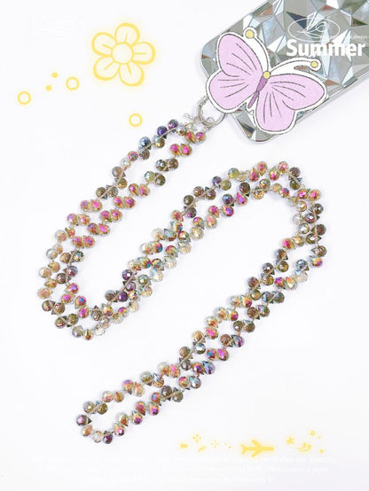 Sparkling Crystal Water Drop Phone Lanyard | 47.2in Crossbody Charm, Phone Strap,blue Ocean Color, Fashion Bag/phone Accessory, Bag Charm